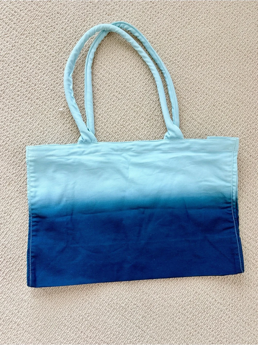 Athleta Light-to-Dark Blue Ombre Canvas Tote